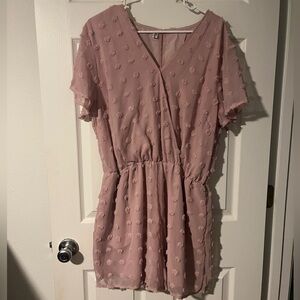 Pink Polka Dot Short Sleeve Romper